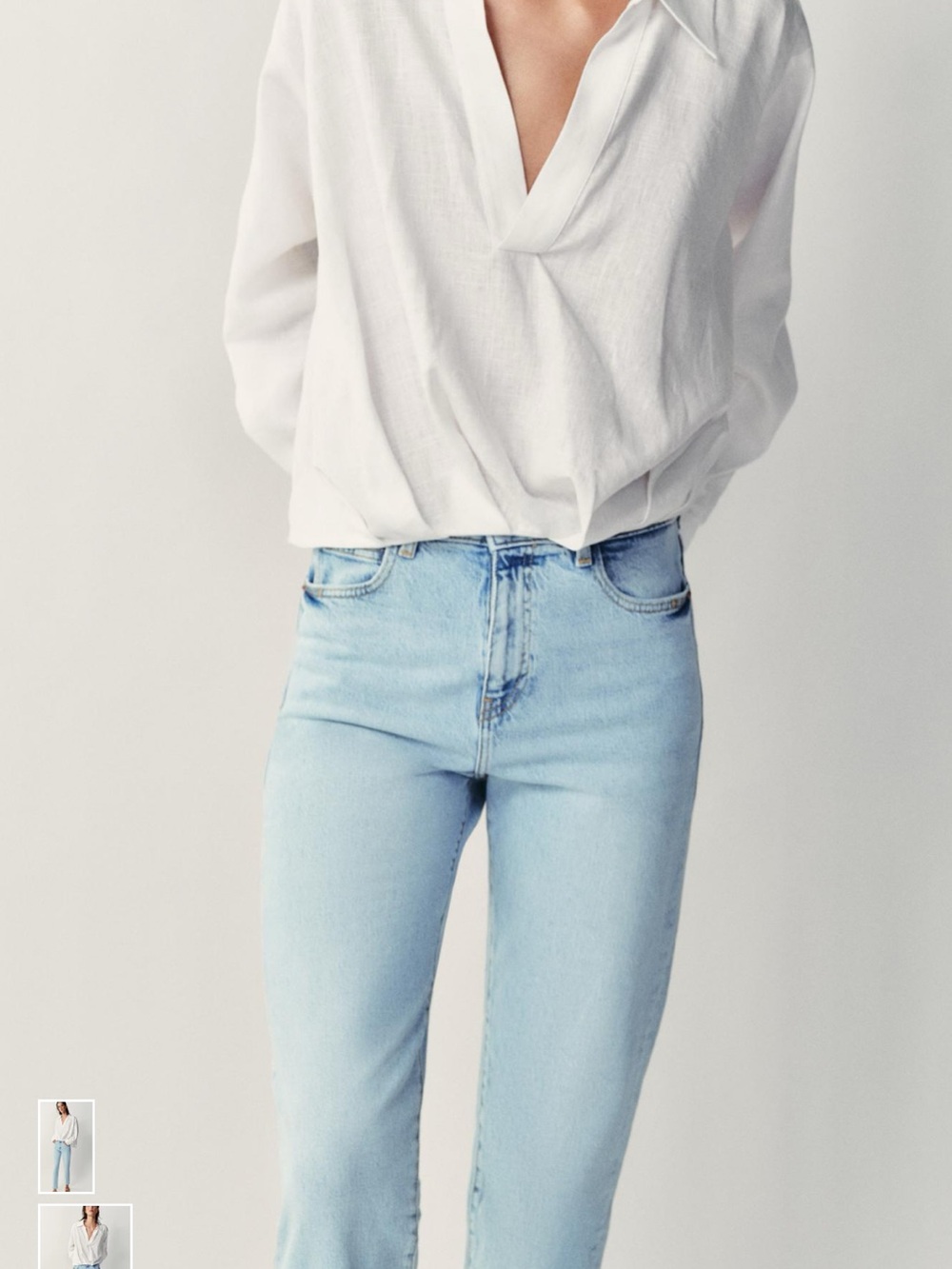 Zara High-Rise Mom Fit Light Blue Women's Jeans